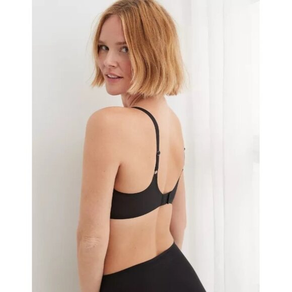 Smoothez Aerie Mesh Unlined Bra True Black Size 36B NWT - Picture 2 of 7